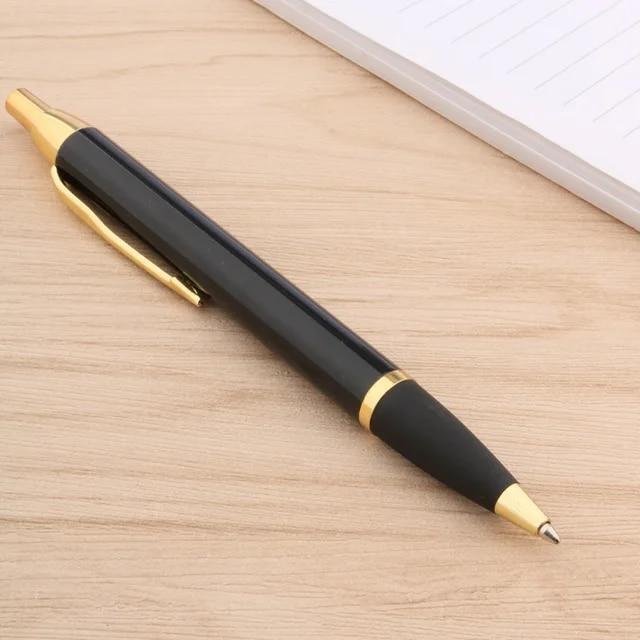 Parker Im Ballpoint Pen Bright Black Gold Clip with 0.7mm Refills Ink Blue Black