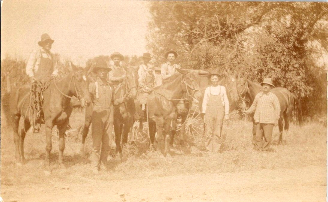 RPPC Goodland Kansas 1910 Farmers and horses Frank Horton postcard a46