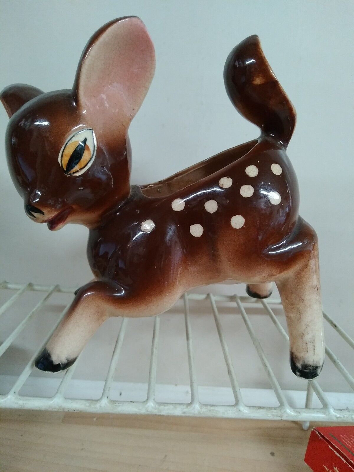 Vintage Deer Planter Figural Ceramic 