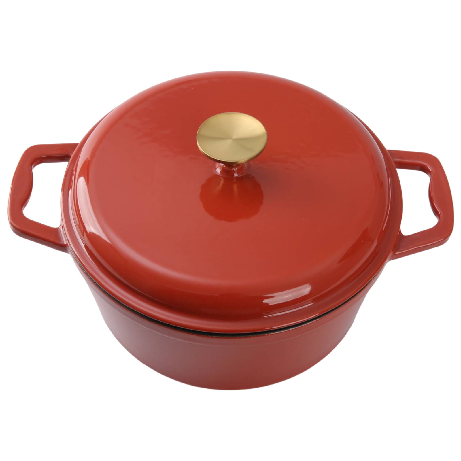 4.75qt Ceramic Enamel Cast Iron Dutch Oven Red with Lid Kitchen Cooking Cookware
