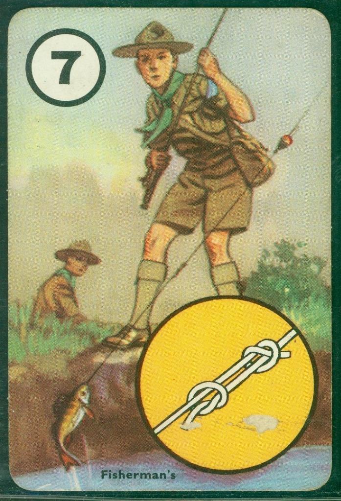 1955 Pepys, Scouting card game (Boy Scouts), # 7, Fisherman\'s (Knots)