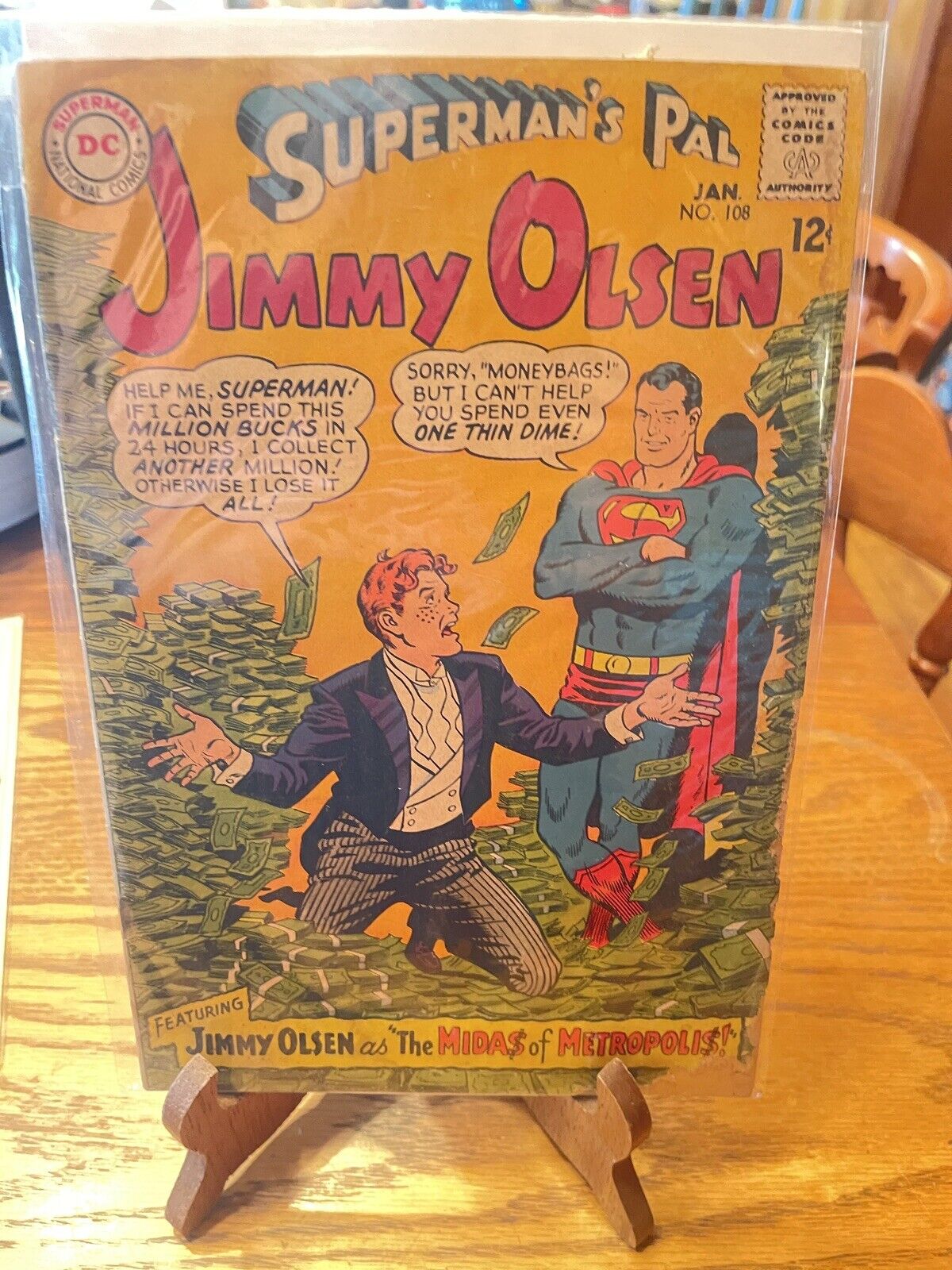 Jimmy Olsen 108 good+ 1968 DC comic Midas Superman