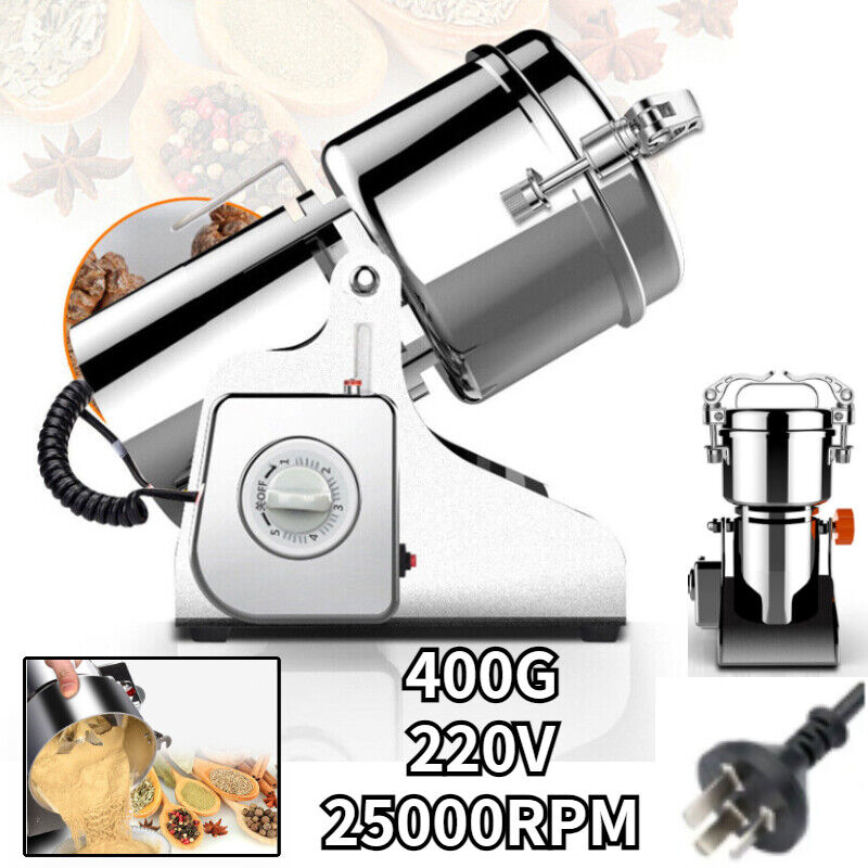 220V Electric 400G Swing Type Grinder Cereal Mill Crusher Dry Spice Herb Machine