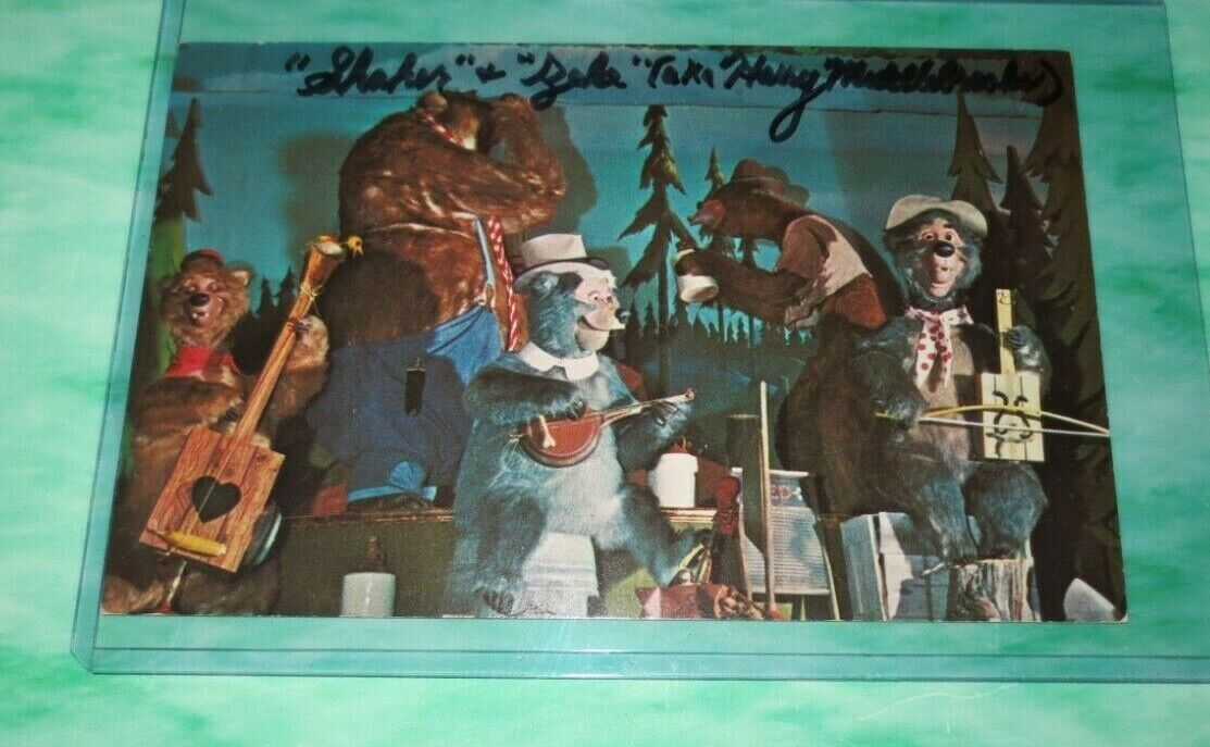 2 Harry Middlebrooks signed autographed postcards Disney Country Bear Jamboree