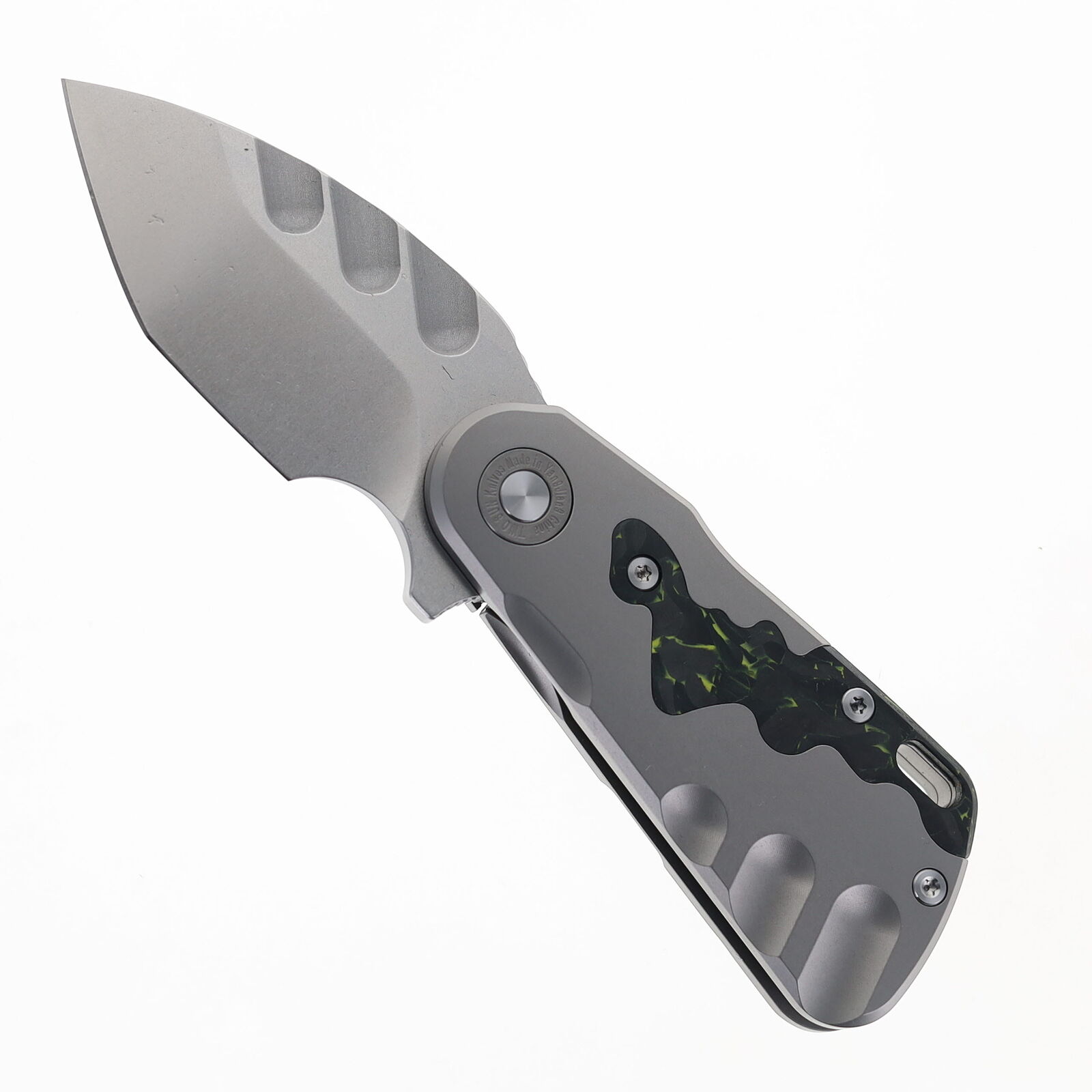 Two Sun Folding Knife Titanium/Carbon Fiber Handle M390 TS512-M390-CF-Sand