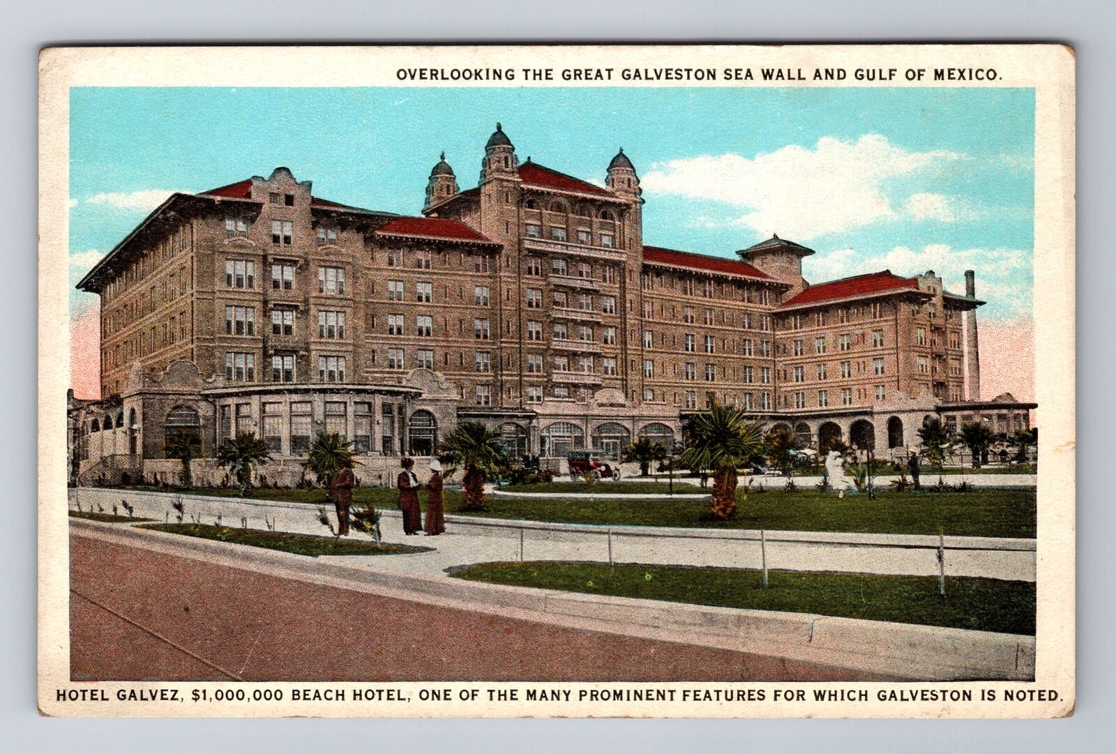 Galveston TX-Texas, Hotel Galvez, Advertising, Antique Souvenir Vintage Postcard