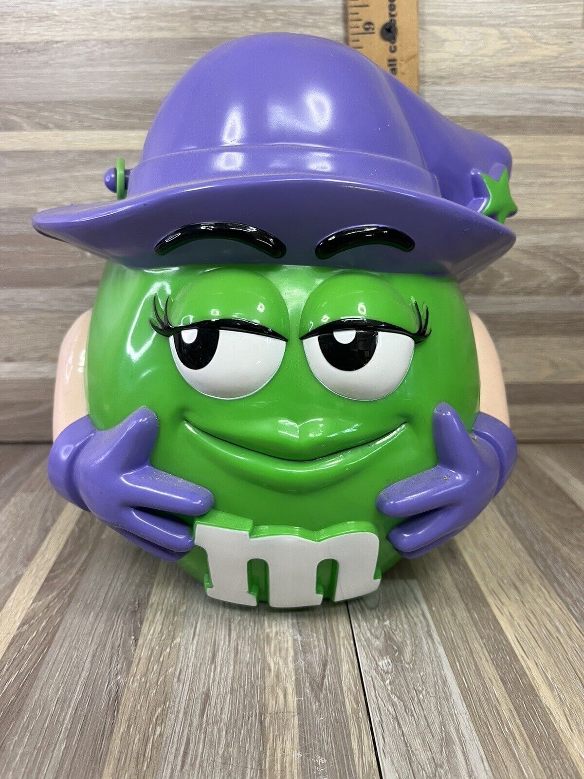 Green M&M\'s Halloween Purple Plush Basket MINT Used
