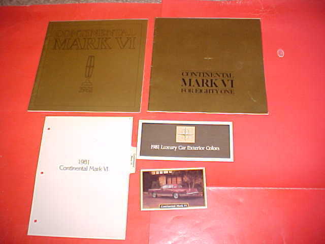 1981 LINCOLN CONTINENTAL MARK VI DELUXE BROCHURE CATALOG PAINT CHIPS LOT OF 5
