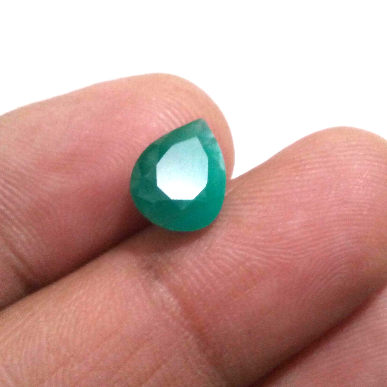 Attractive Zambian Emerald Pear Shape 3.20 Crt Top Green Faceted Loose Gemstone
