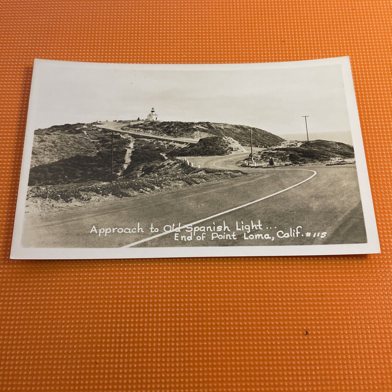 Approach to Old Spanish Light Point Loma San Diego CA California RPPC Postcard