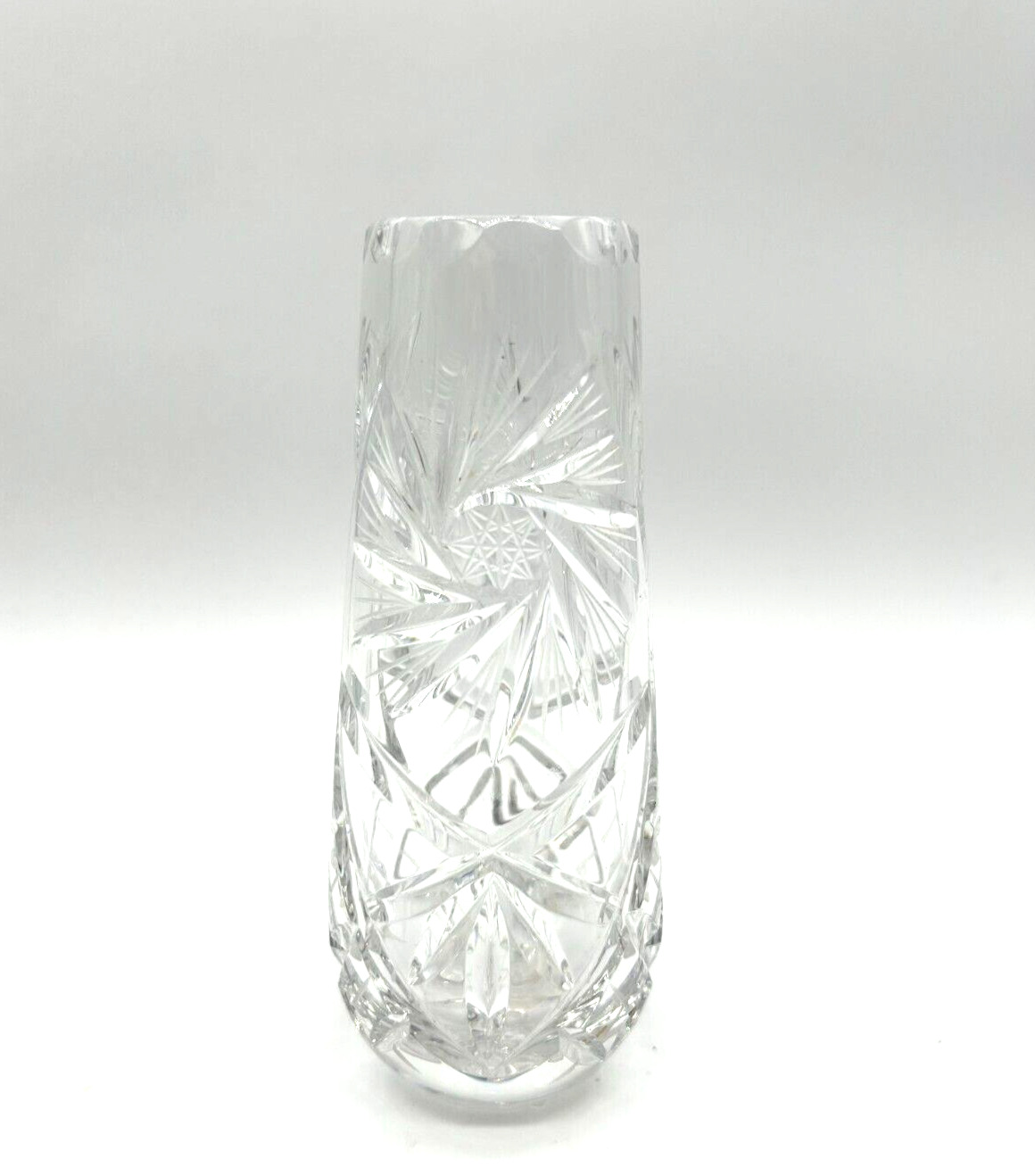 Czech Crystal Bud Vase, Star Cut 5\