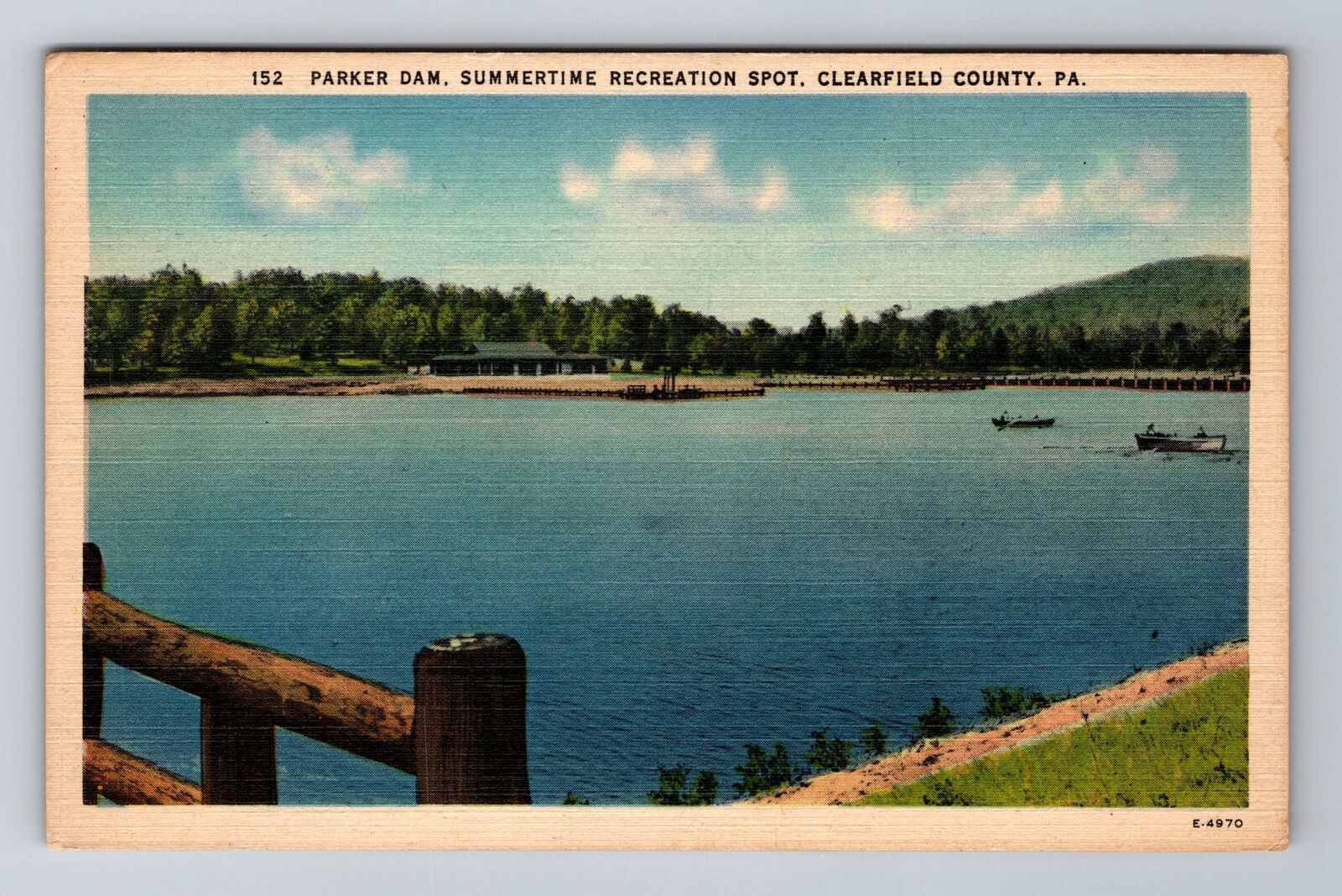 Clearfield County PA- Pennsylvania, Parker Dam, Summertime, Vintage Postcard