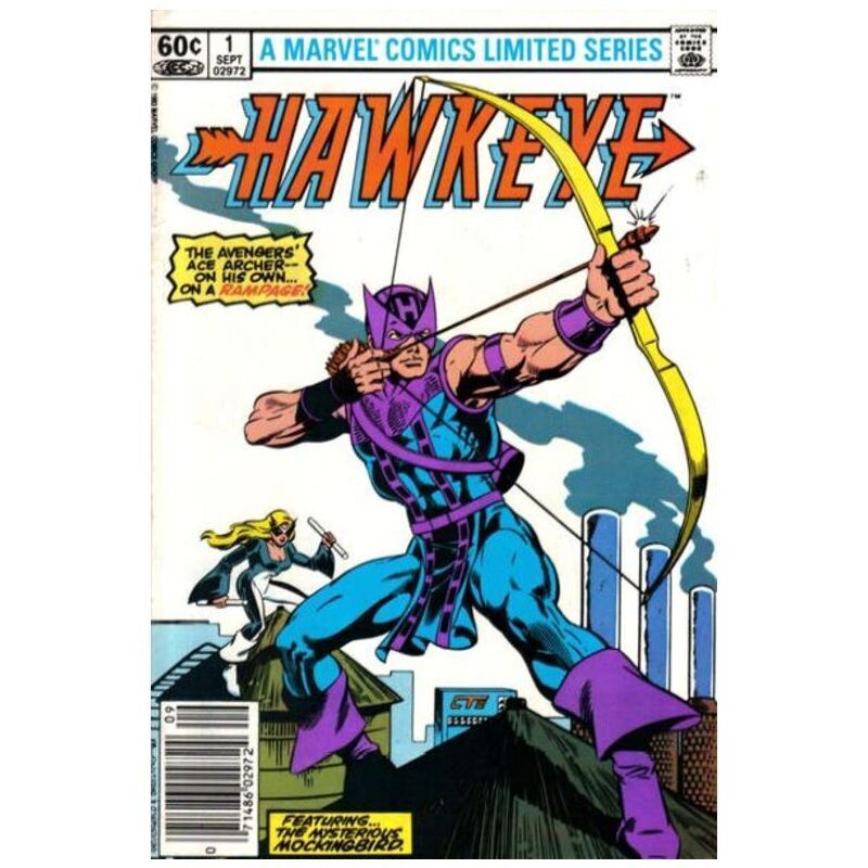 Hawkeye #1 Newsstand 1983 series Marvel comics VF minus [k\'