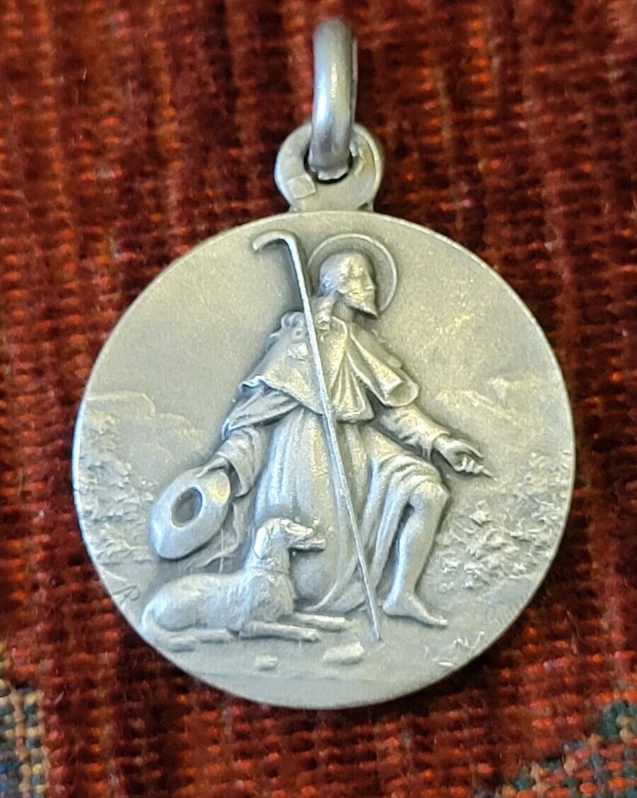 St. Rocco Vintage & New Sterling Medal Catholic France Patron Of Dogs & Plagues