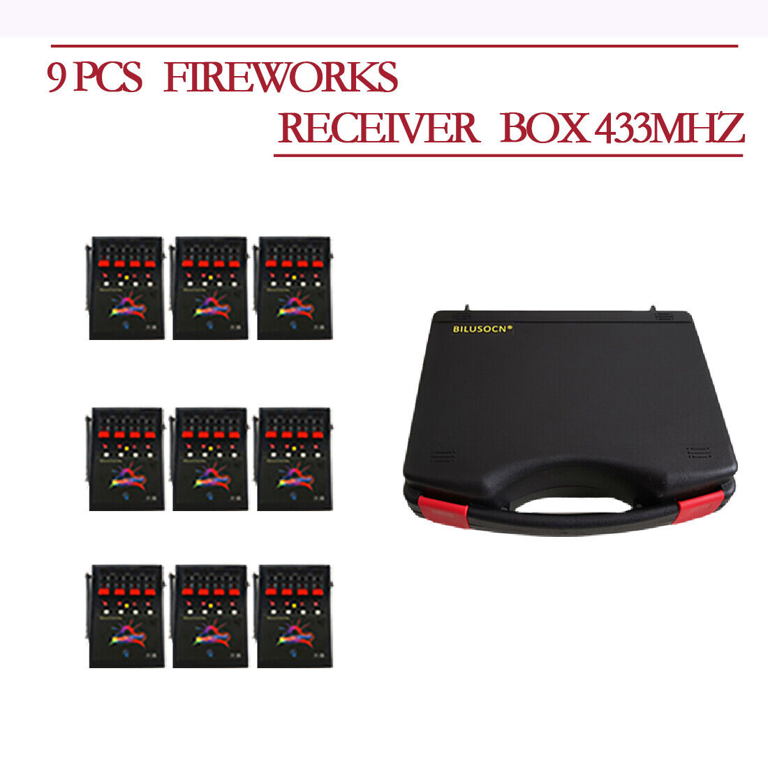 9 PCS 4 cues receiver box 433MHZ for fireworks firing system