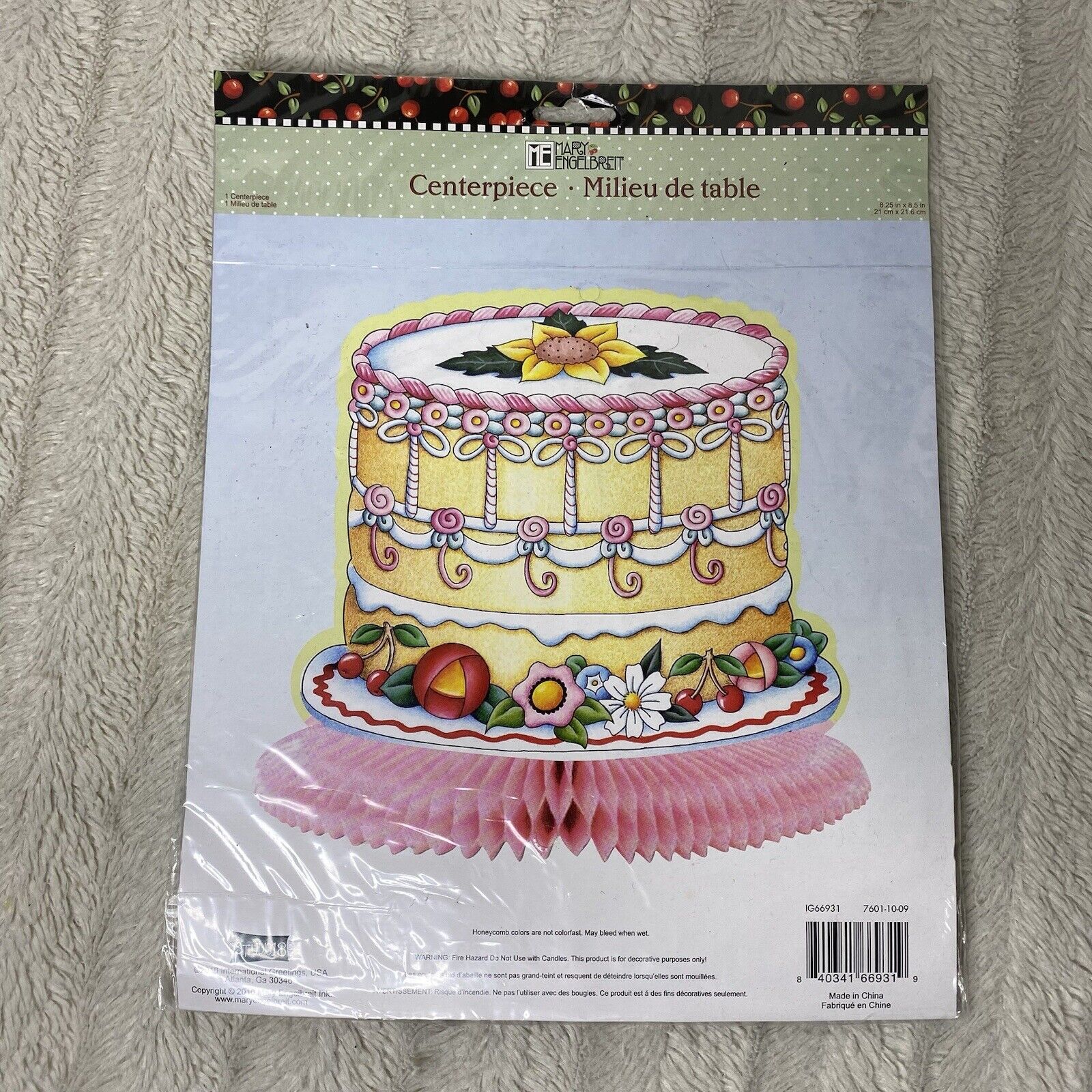 Mary Engelbreit Honeycomb Paper Centerpiece Cake Decor Birthday Decoration