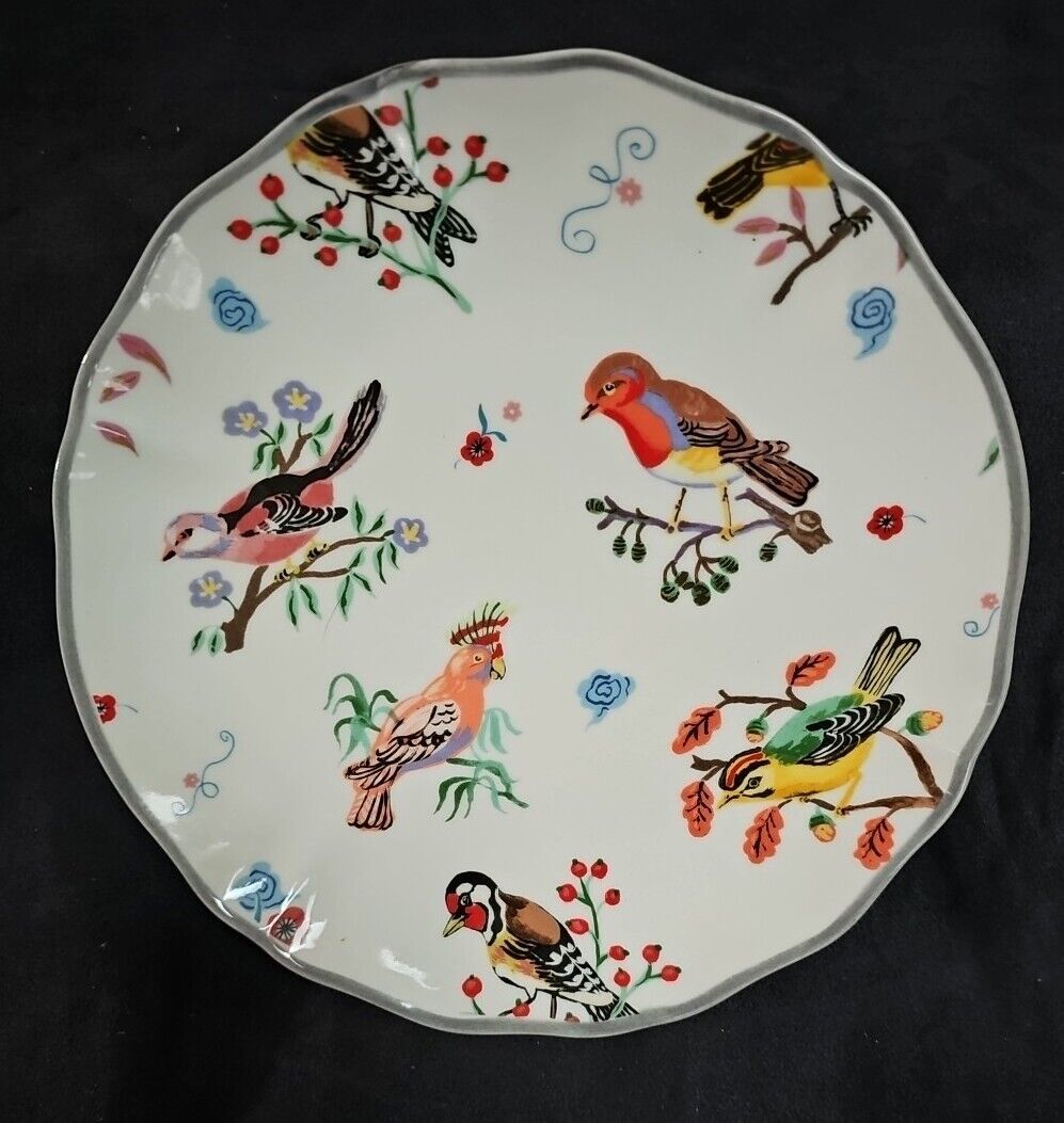 Anthropologie Nathalie Lete Colorful Birds Plate 8.25\