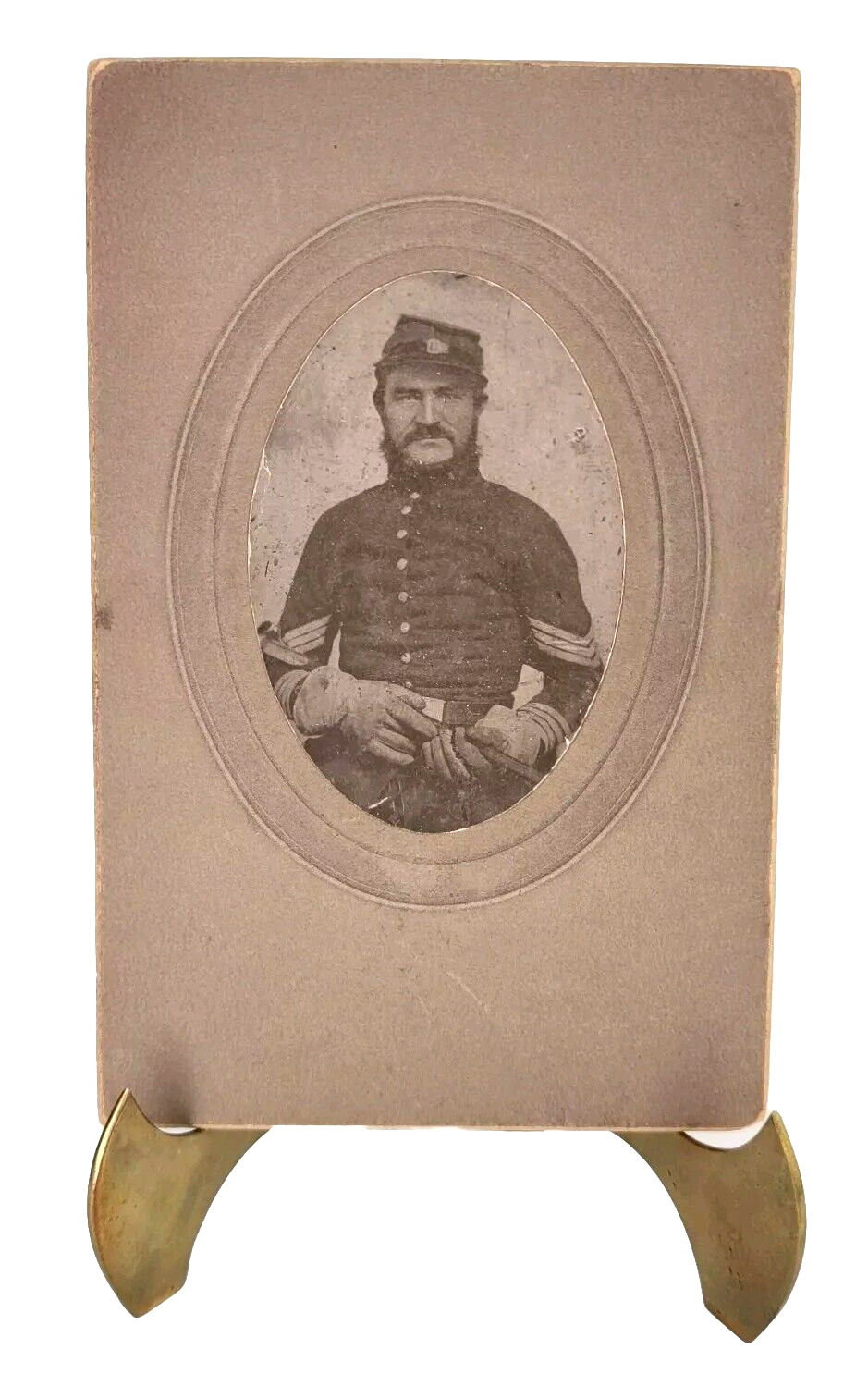 Antique Original Civil War Union Soldier Sergeant Military Photo Cabinet Card