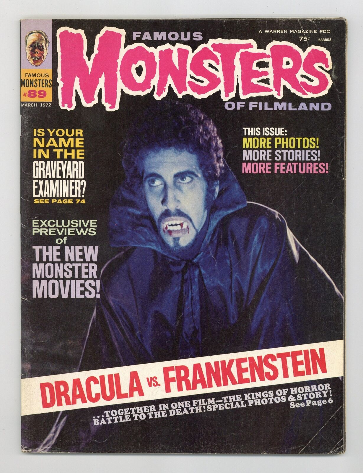 Famous Monsters of Filmland Magazine #89 VG+ 4.5 1972