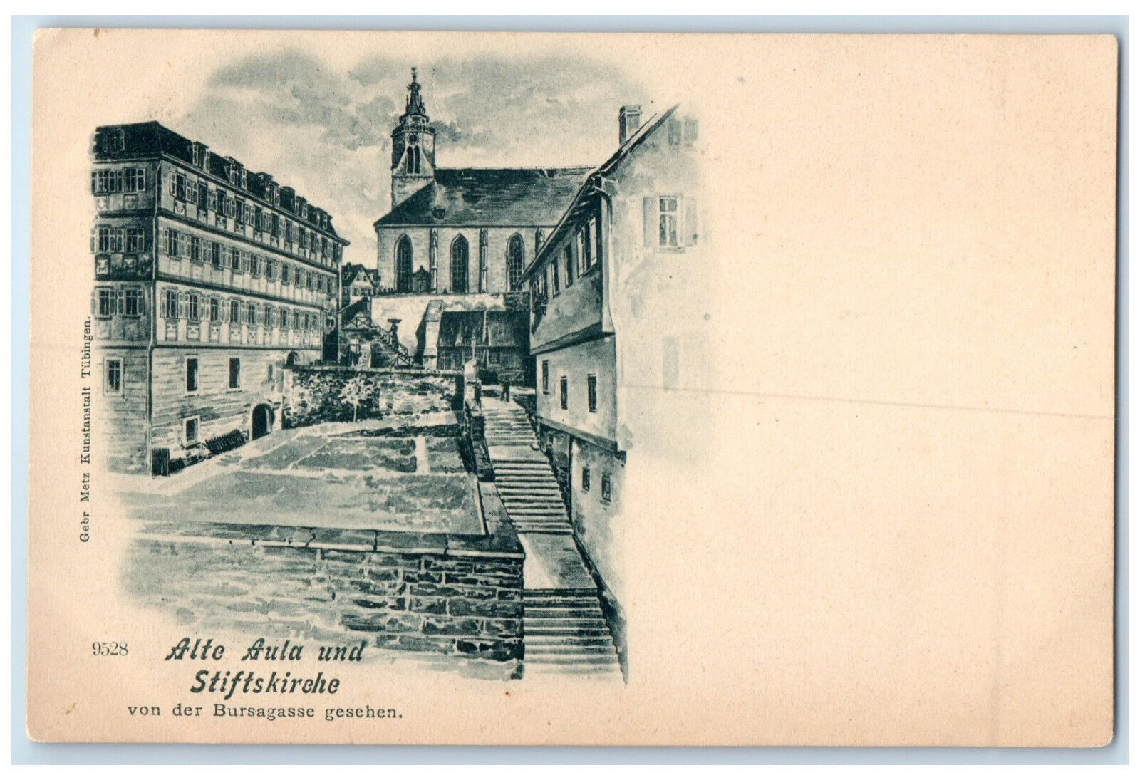 c1905 Old Auditorium Collegiate Church seen from Bursagasse Germany Postcard