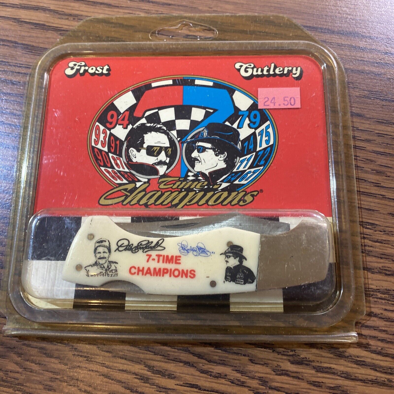 NOS Dale Earnhardt Richard Petty pocket knife Frost Cutlery 7 Time Champions -d