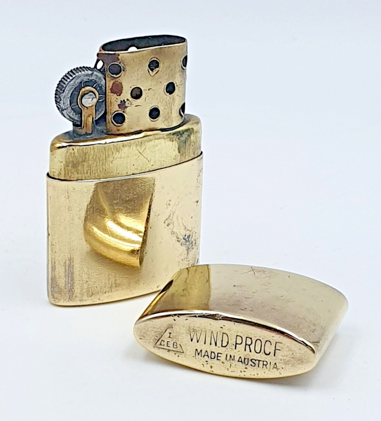 Early vintage Austrian brass petrol lighter - Rare collectible lighter