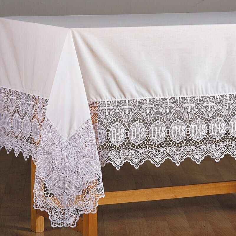 IHS Lace Altar Frontal Linen Church Supplies New