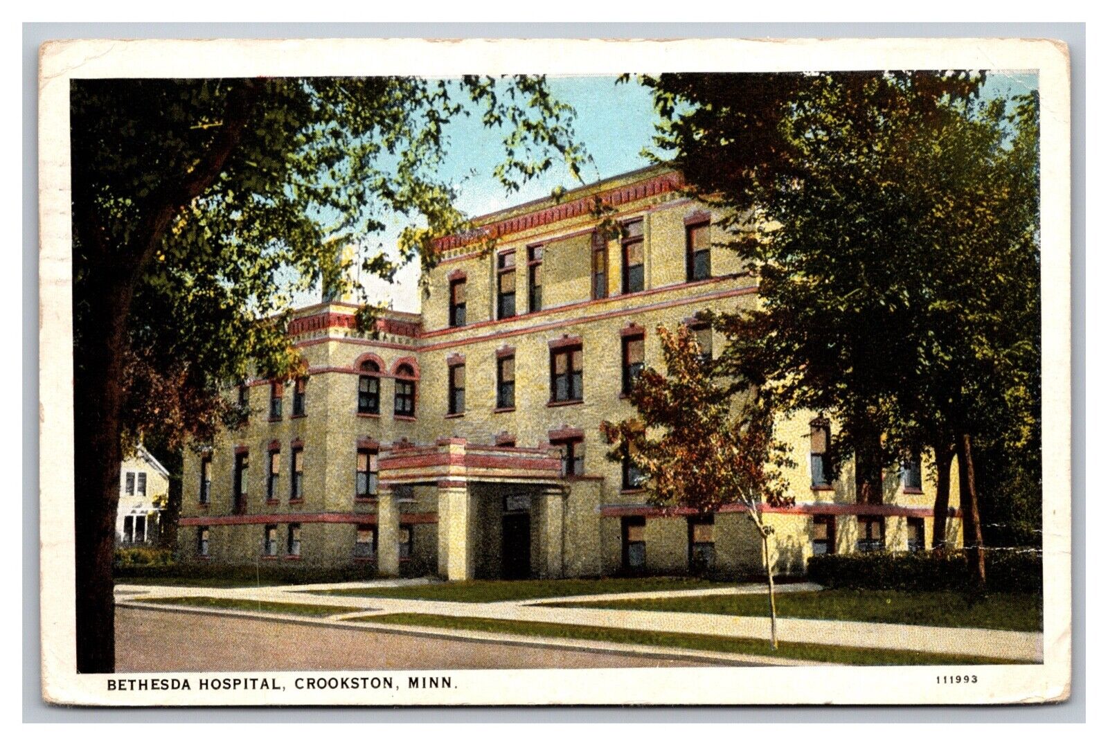 Crookston, Minnesota MN, Bethesda Hospital, White Border Postcard Posted 1932