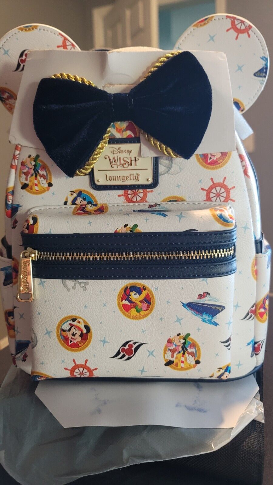 NEW Disney Cruise Line Loungefly Mini Backpack Wish Mickey Minnie Mouse White