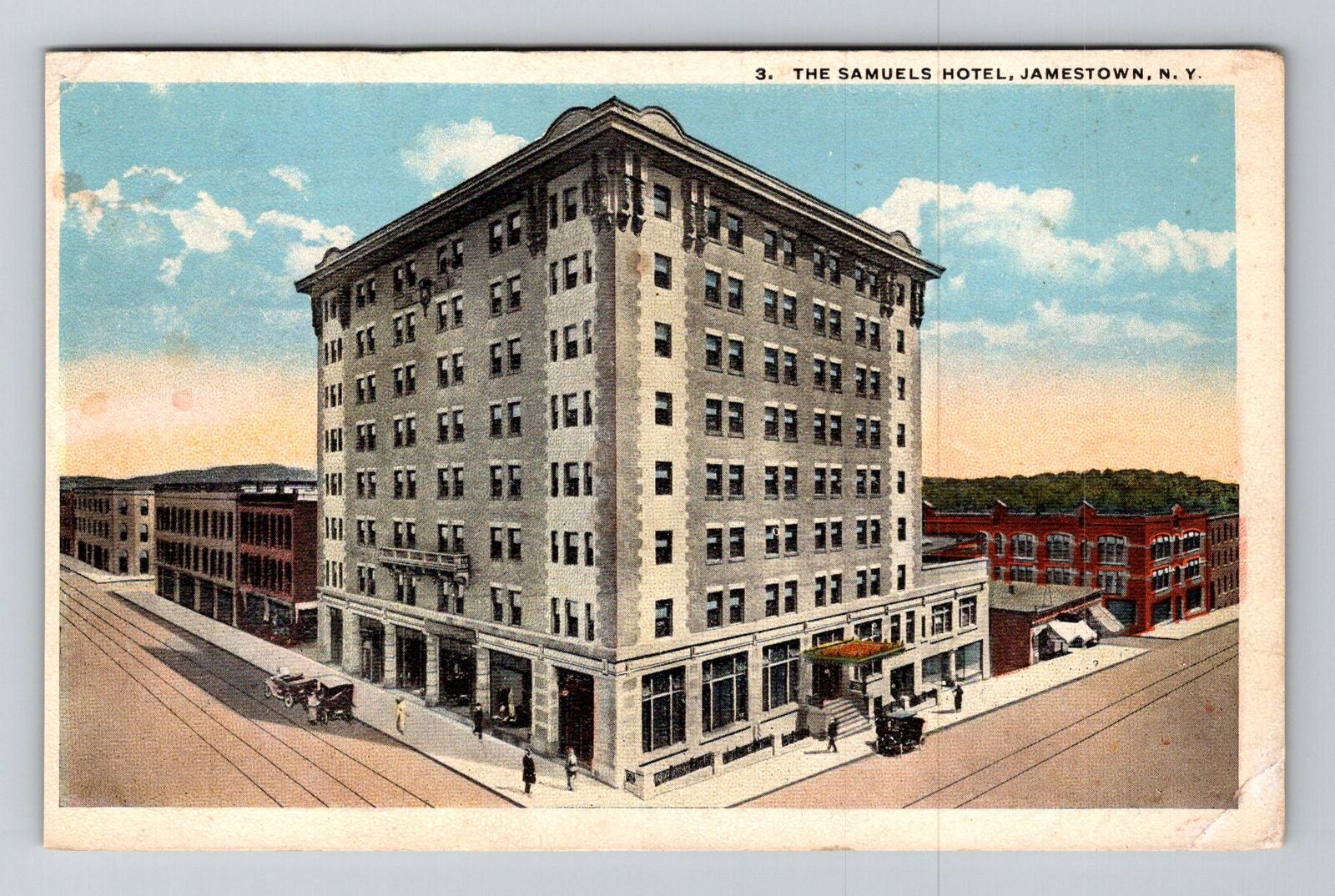 Jamestown NY-New York, Samuels Hotel, Antique, c1923 Vintage Souvenir Postcard