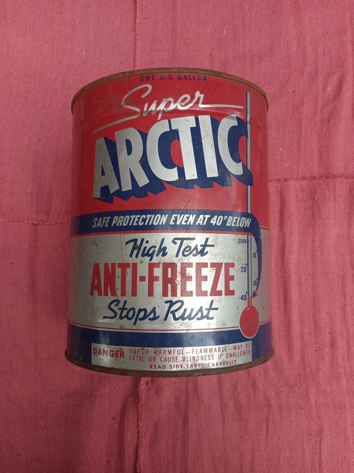 Vintage Super Arctic Collectible Antifreeze 1 Gallon Can 