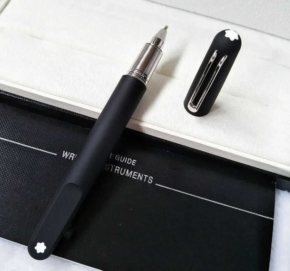 Luxury M Magnet Series Matte Black - Silver Clip 0.7mm Rollerball Pen NO BOX