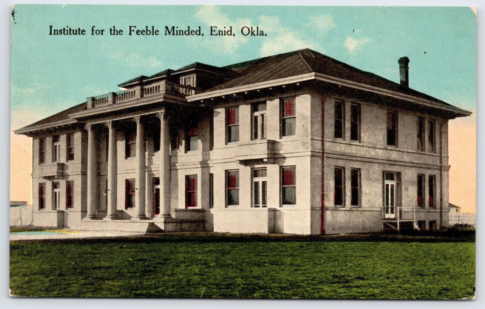 Postcard Institute For The Feeble Minded, Enid Oklahoma Unposted