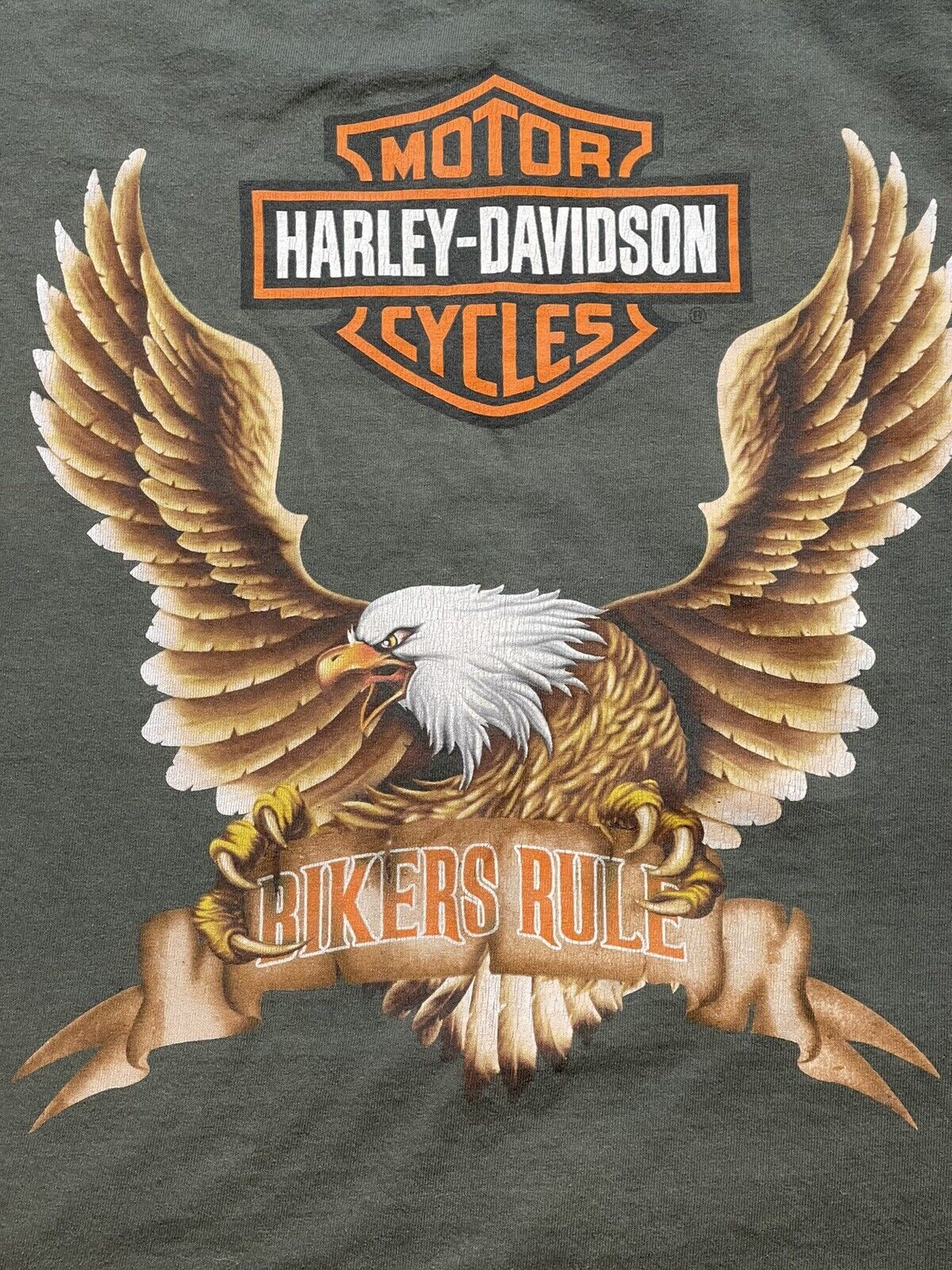 VTG Harley Davidson Cycle Men’s 3X Big  T-Shirt Eagle Riding Free Biker