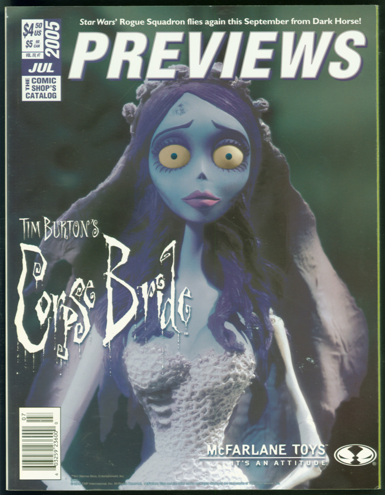 VTG July 2005 Diamond Comics Previews Catalog  Tim Burton's Corpse Bride Cover