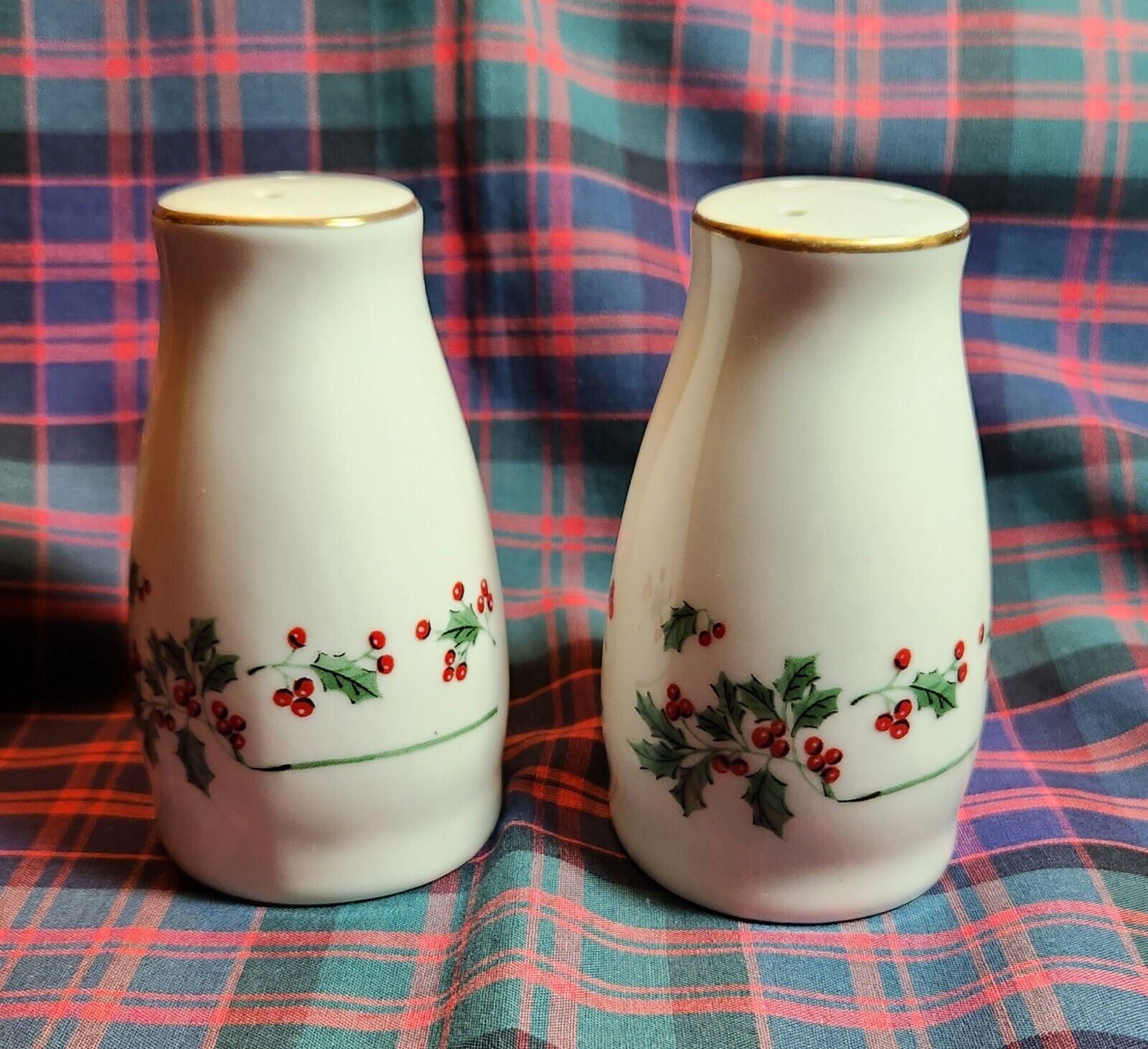 Holly Salt And Pepper Shaker Pair Porcelain Or China