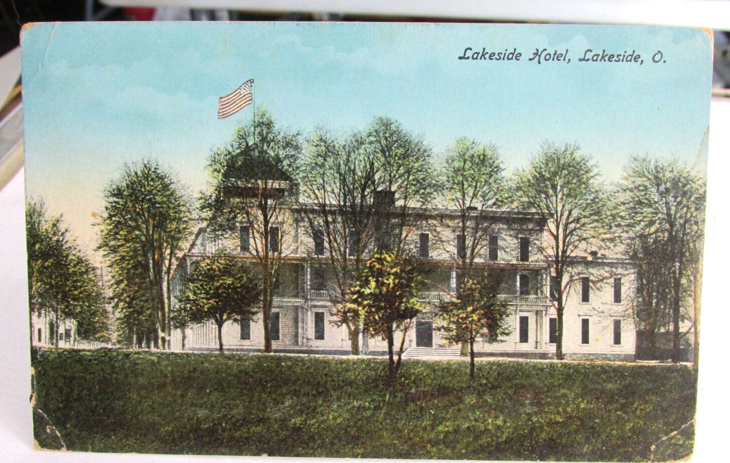 1913 Lakeside OHIO Postcard Lakeside Hotel Lake Erie Oh., Posted 1913 DVB Card