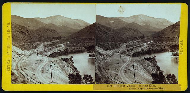 Pleasant Valley, looking east Lower Canyon of Truckee River c1900 Old Photo