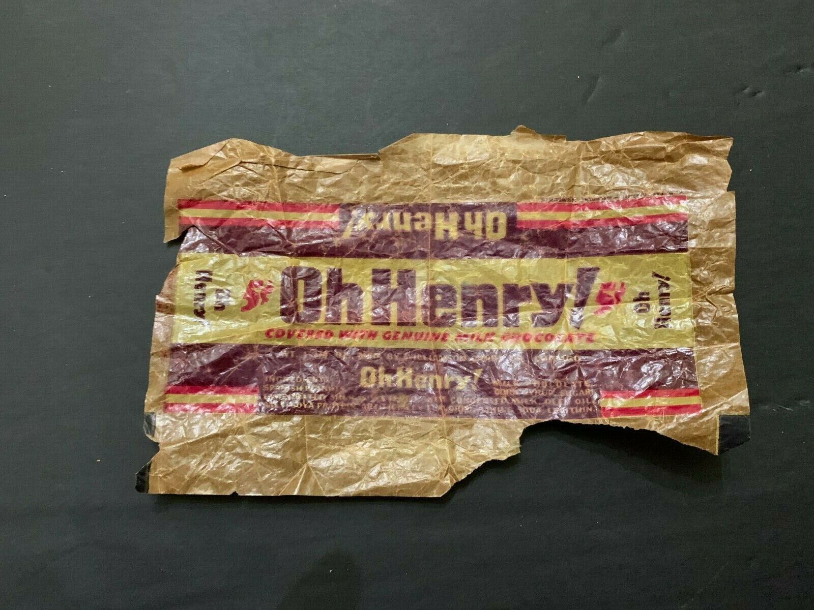 Vintage 1945 Oh Henry 5 cent Wax Candy Bar Wrapper