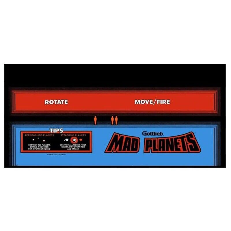 Mad Planets Arcade Control Panel Overlay CPO Textured Polycarbonate