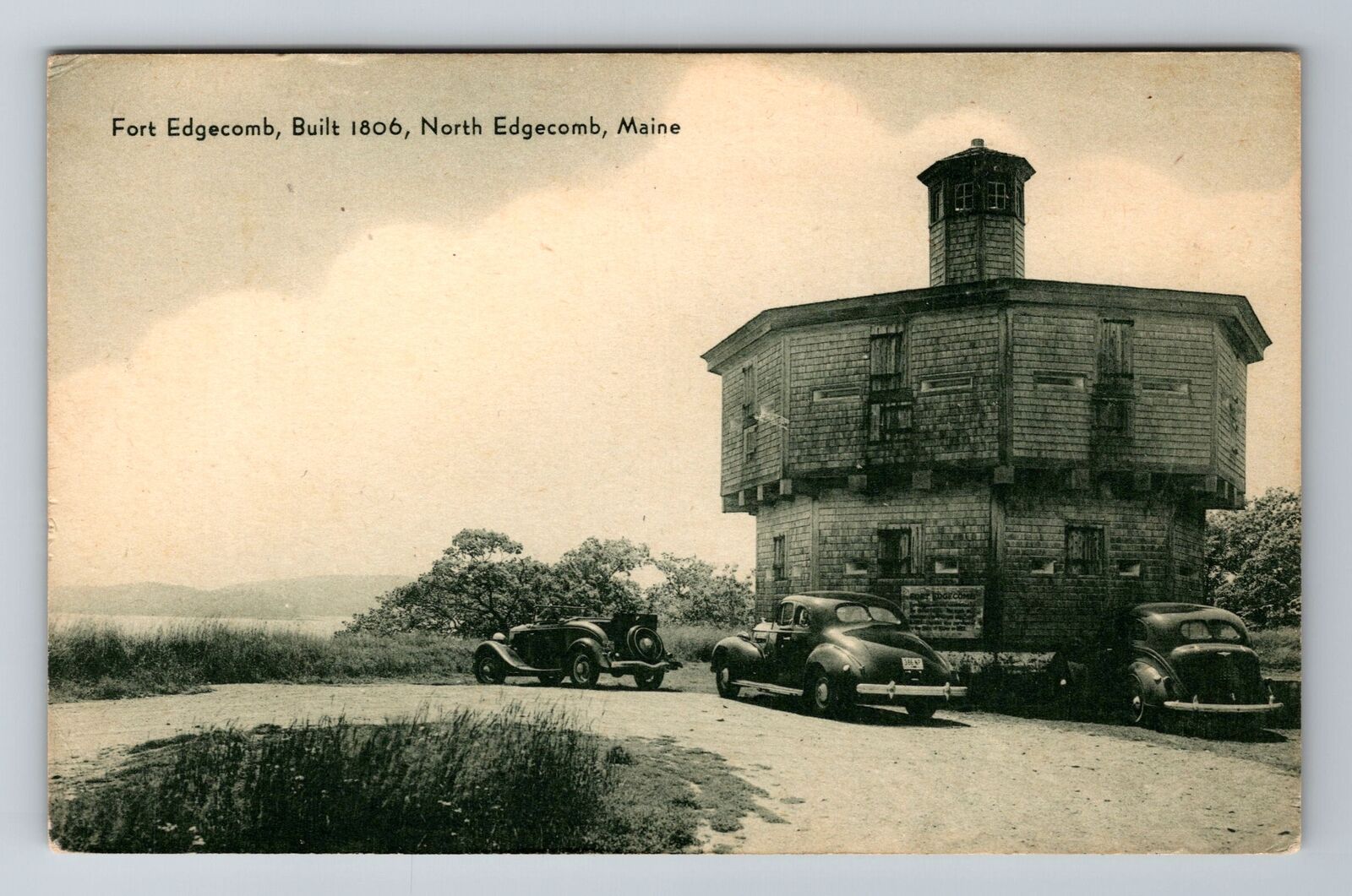 North Edgecomb ME-Maine, Fort Edgecomb, Antique, Vintage Souvenir Postcard