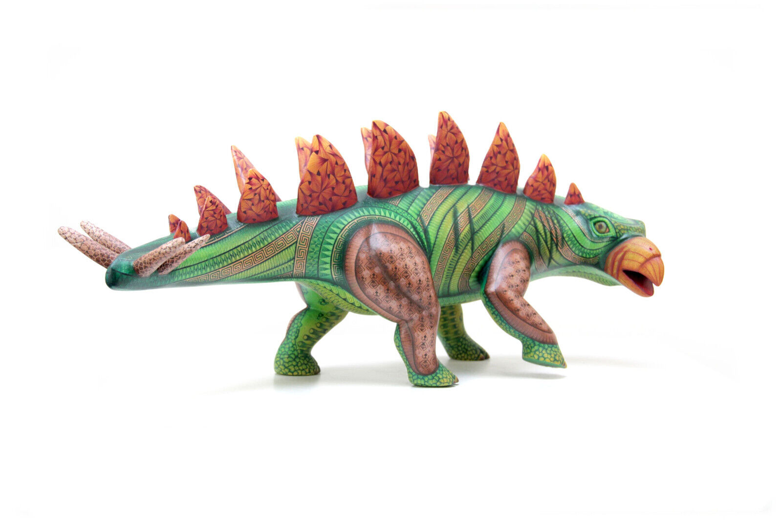 Oaxaca Alebrije Stegosaurus 20.7 in. | Wood carving mexican artwork dinosaur
