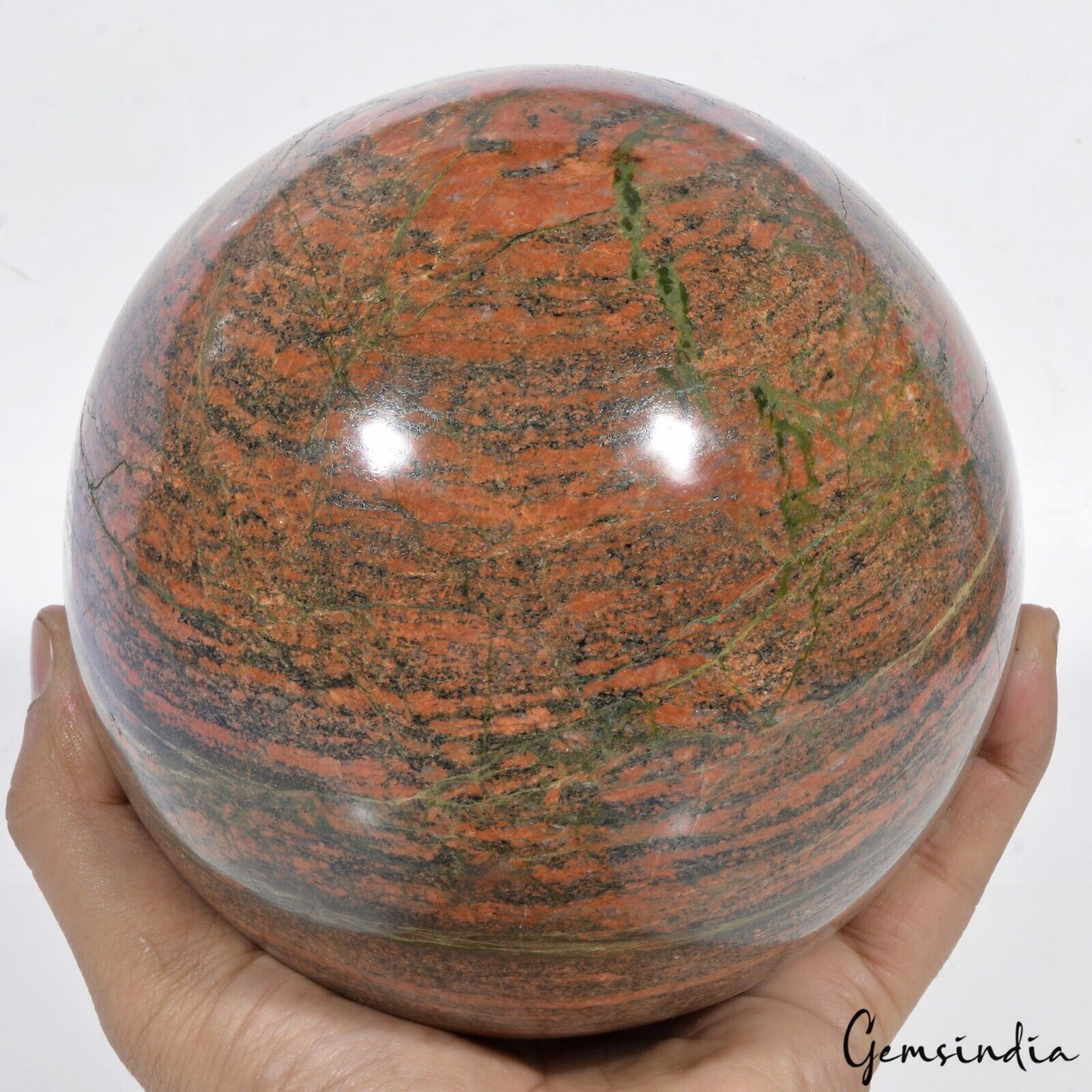 4.2 Kilo Unakite Ball Sphere Healing Crystal Mineral Polish Gemstone ~Home Decor