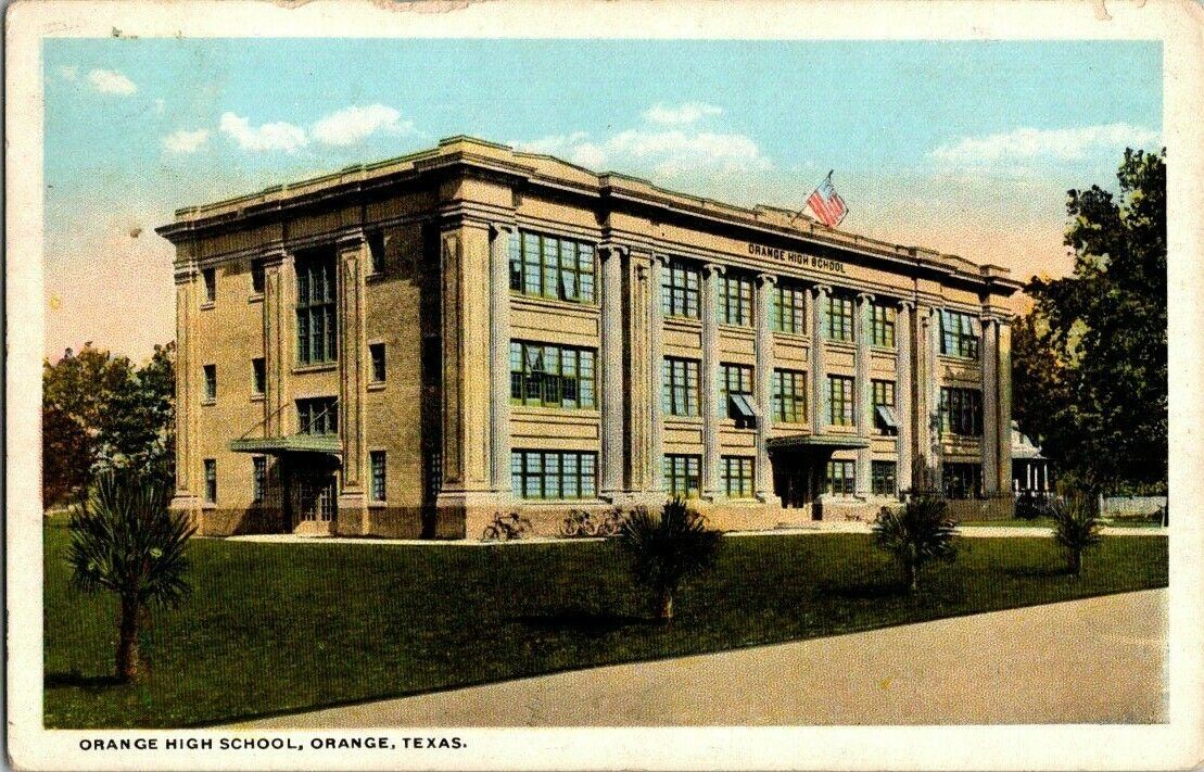 1918. ORANGE, TX. HIGH SCHOOL. POSTCARD MM1