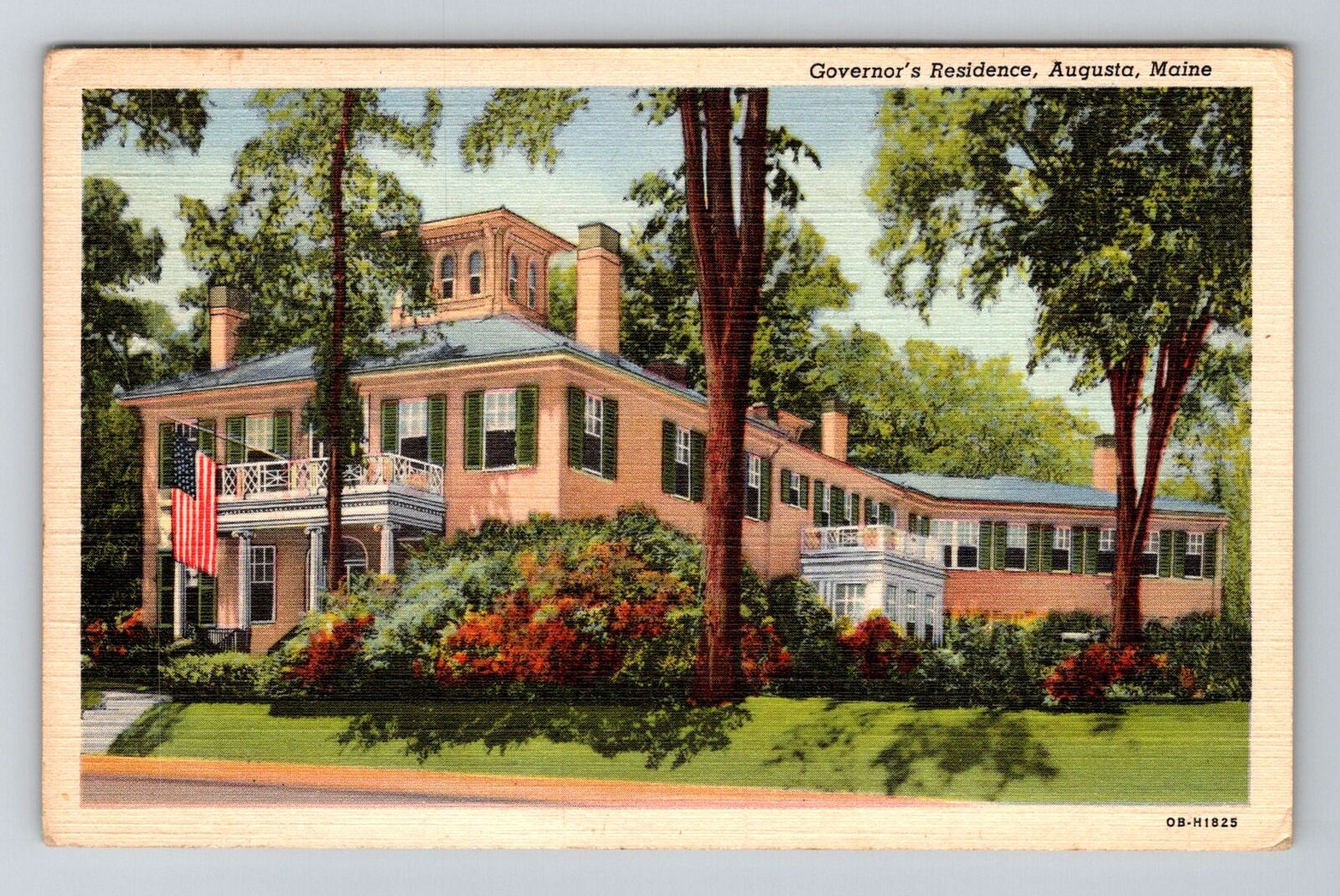 Augusta, ME-Maine, Governor\'s Residence Antique, Vintage Souvenir Postcard
