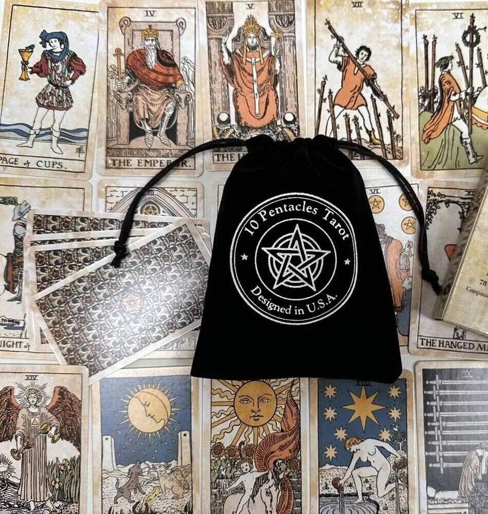 Unique Old Aged Vintage Art 78 Tarot Deck Cards Oracle Occult Ritual + pouch