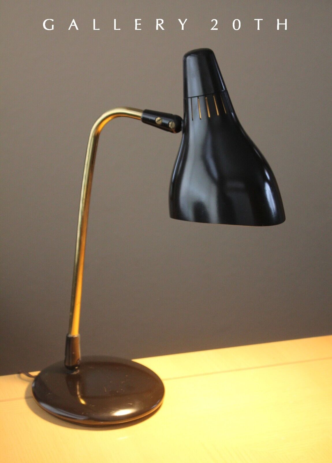 Gerald Thurston MID CENTURY MODERN LIGHTOLIER Desk Lamp VTG 1950S Black Minty
