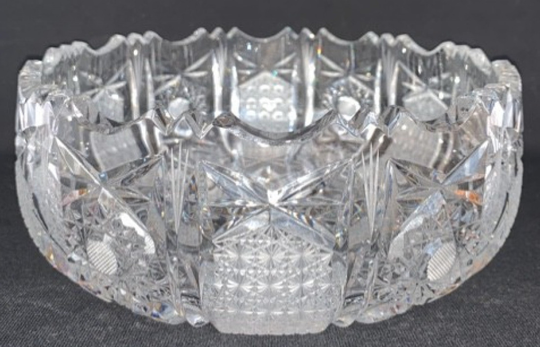 Czech crystal flower bowl made in the Czech Republic