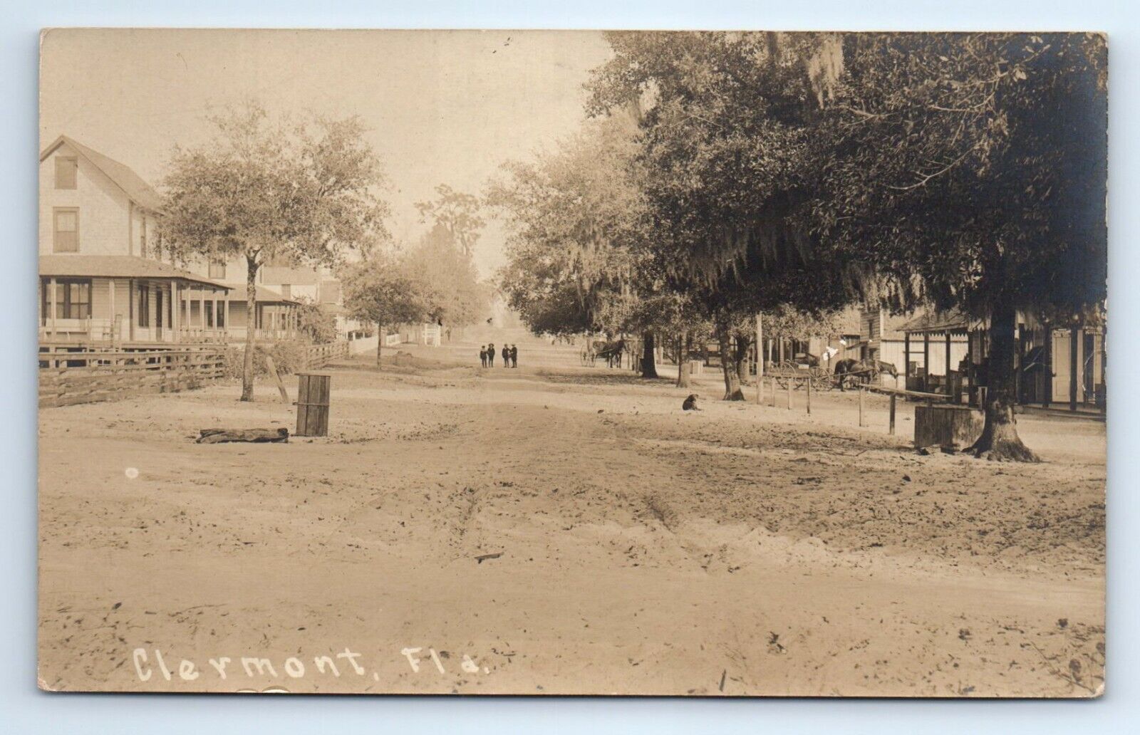 Clermont Florida Main Street General Store Dirt Road RPPC Photo Postcard c.1910