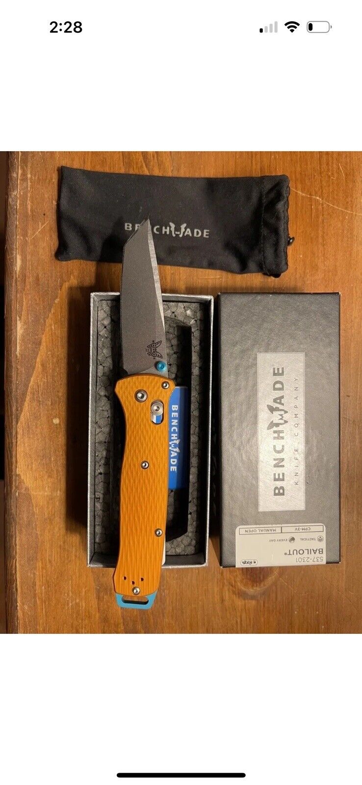 Benchmade 537-2301 Bailout 3.38 In Pocketknife Limited Edition 100% authentic